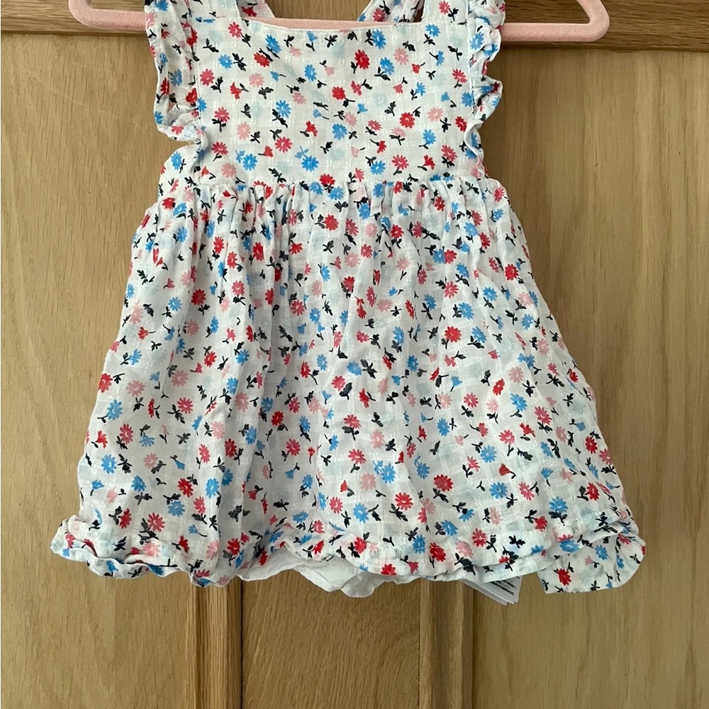 GAP Floral Kids Dress - White with Red and Blue